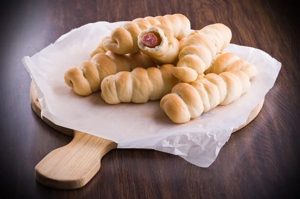 Sausage Buns. — Stock Photo, Image