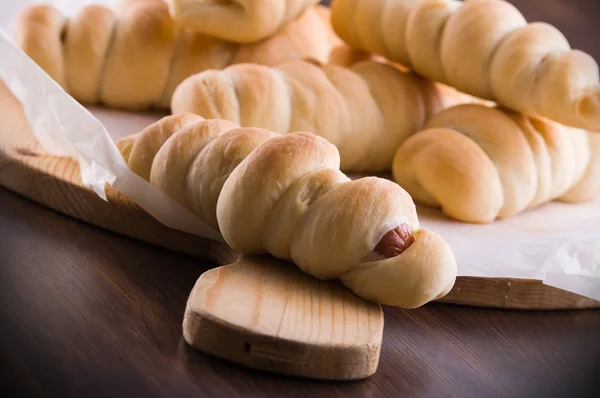 Sausage Buns. — Stock Photo, Image