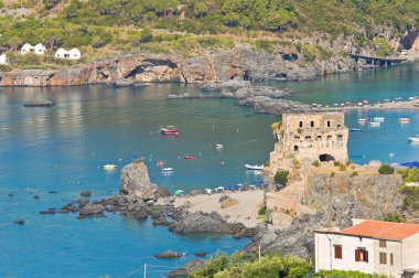 Tower of Fiuzzi. Praia a Mare. Calabria. Italy. clipart