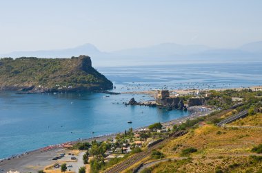 Panoramic view of Praia a Mare. Calabria. Italy. clipart