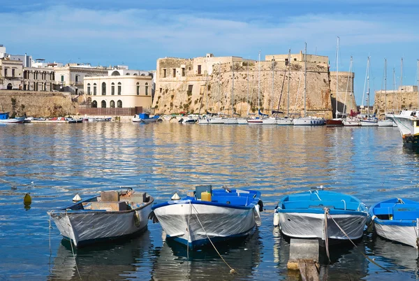 Panorámás kilátás Gallipolira. Puglia vagyok. Olaszország. — Stock Fotó