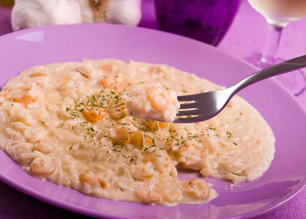 Garnalen risotto. — Stockfoto