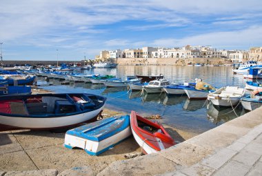 Gelibolu 'nun panoramik görüntüsü. Puglia. İtalya.