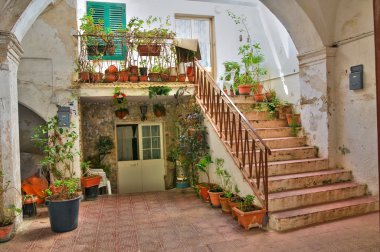 tarihi evi. Gelibolu. Puglia. İtalya.