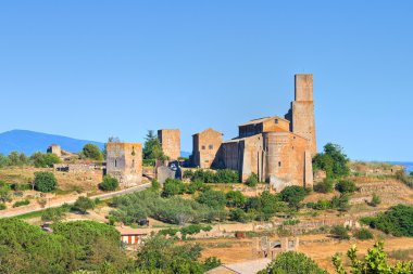 tuscania panoramik manzaralı. Lazio. İtalya.