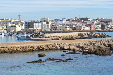 Gelibolu panoramik manzaralı. Puglia. Güney İtalya.