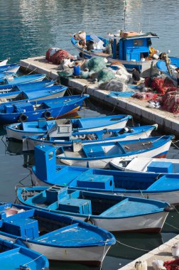 Gelibolu 'nun panoramik görüntüsü. Puglia. İtalya.