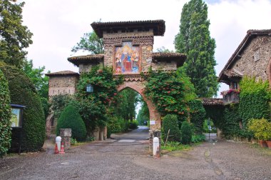 grazzano görünümünü visconti. Emilia romagna. İtalya.