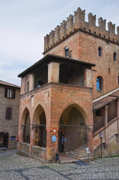 Podesta paleis. Castell'Arquato. Emilia-Romagna. Italië. — Stockfoto