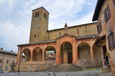 Collegiate Kilisesi castell'arquato. Emilia-Romagna. İtalya.