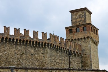 vigoleno Kalesi. Emilia-Romagna. İtalya.