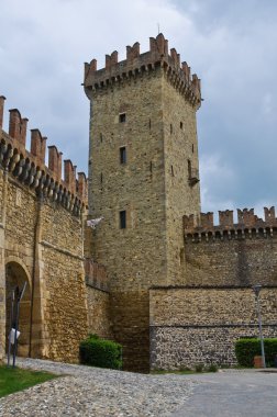 vigoleno Kalesi. Emilia-Romagna. İtalya.