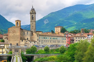 bobbio panoramik manzaralı. Emilia-Romagna. İtalya.