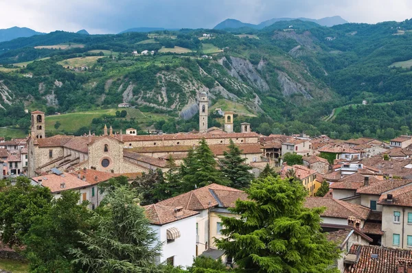 Vista panoramica di Bobbio. Emilia-Romagna. Italia . — Foto Stock