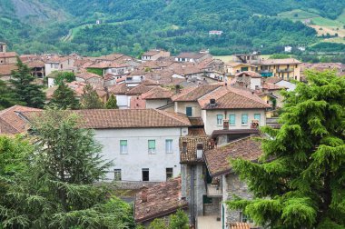 bobbio panoramik manzaralı. Emilia-Romagna. İtalya.