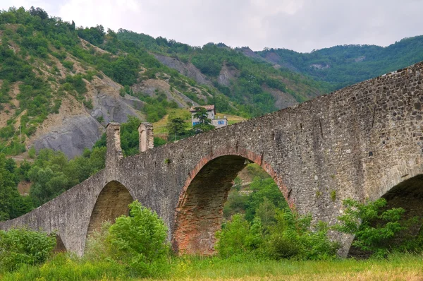 Kambur Köprüsü. Bobbio. Emilia-Romagna. İtalya.