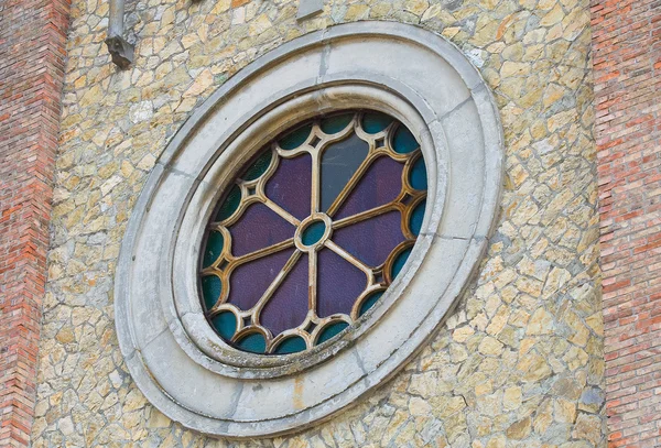 Rose window. Pellegrino Parmense. Emilia-Romagna. Italy. — Stock Photo, Image