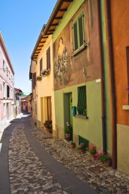 alleyway. Dozza. Emilia-Romagna. İtalya.