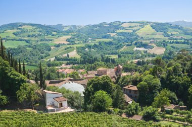 brisighella panoramik manzaralı. Emilia-Romagna. İtalya.