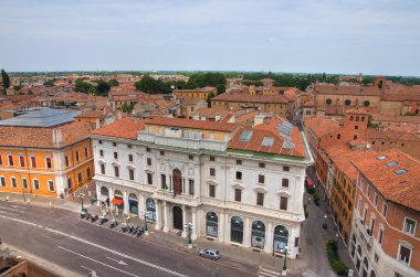 ferrara panoramik manzaralı. Emilia-Romagna. İtalya.