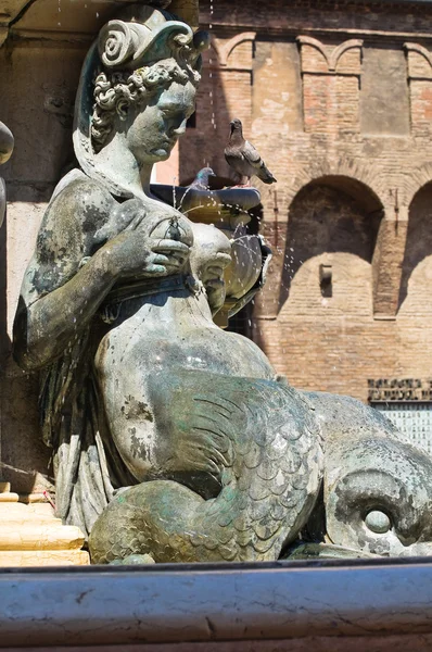 Fontein van Neptunus. Bologna. Emilia-Romagna. Italië. — Stockfoto