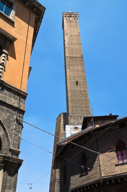 Asinelli kulesi. Bologna. Emilia-Romagna. İtalya.