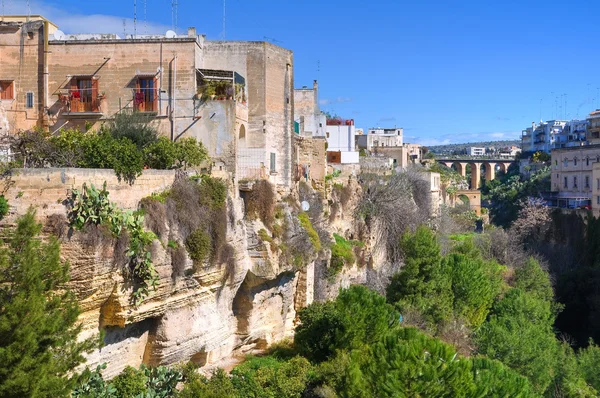 Massafra 'nın panoramik görüntüsü. Puglia. İtalya. — Stok fotoğraf