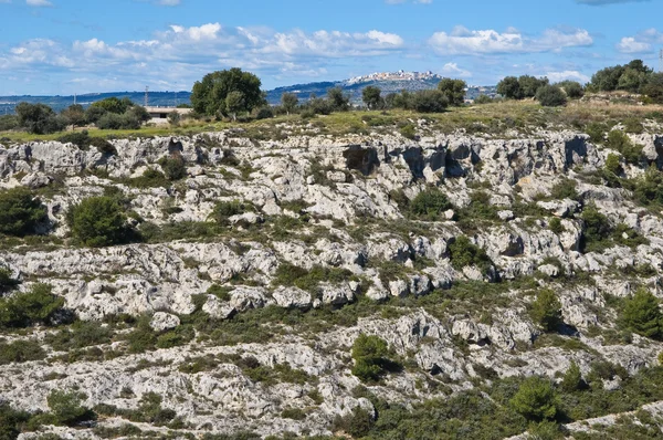 Panoramautsikt över Massafra. Apulien. Italien. — Stockfoto