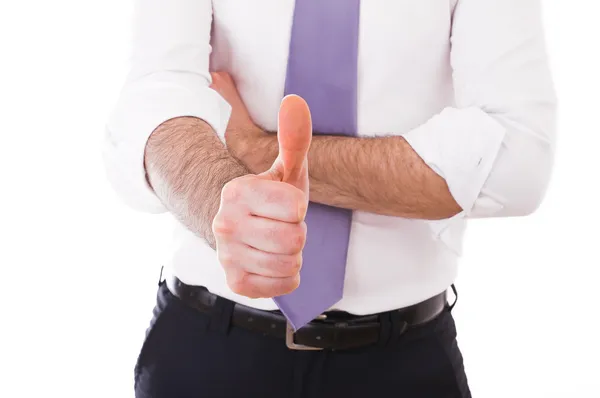 Geschäftsmann gibt den Daumen hoch. — Stockfoto