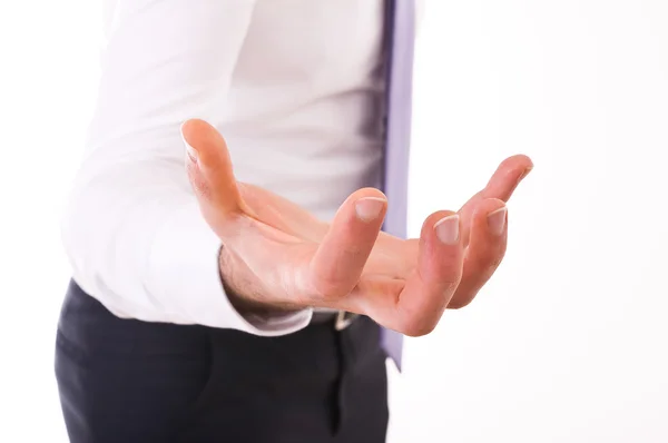 Affärsman i triumferande pose. — Stockfoto