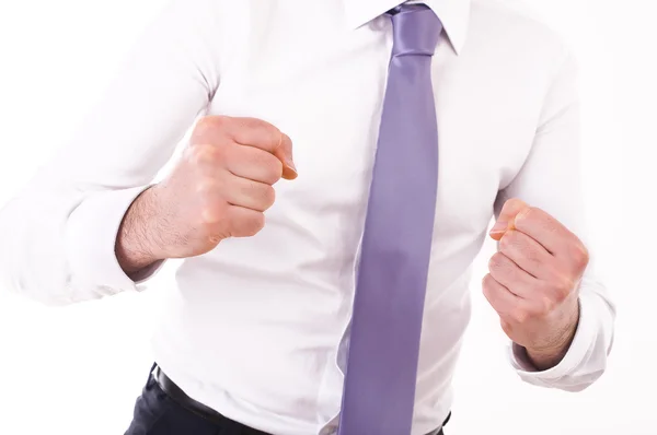 Empresario golpeando el aire . — Foto de Stock