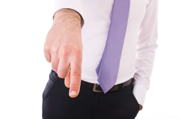 Uomo d'affari che punta con il dito . — Foto Stock
