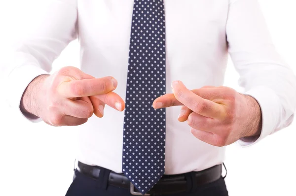 Geschäftsmann drückt die Daumen. — Stockfoto