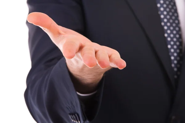Geschäftsmann gestikuliert mit der Hand. — Stockfoto
