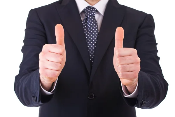 Business man showing thumbs up sign. — Stock Photo, Image