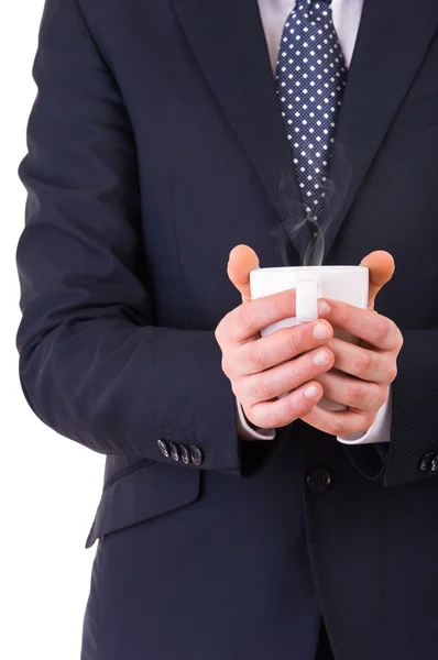 Businessman holding a cup of coffee. — Stock Photo, Image