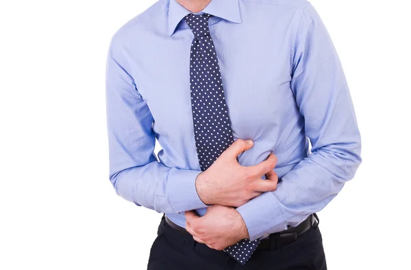 Businessman suffering from stomach pain. — Stock Photo, Image