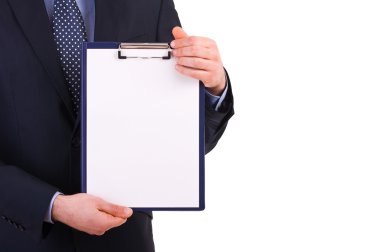 bir Pano tutan işadamı.