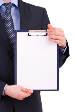 bir Pano tutan işadamı.