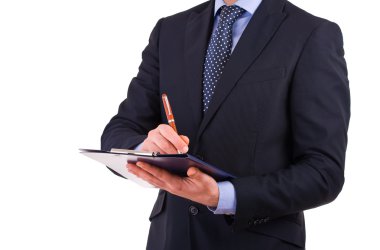 Pano üzerine işadamı yazılı notlar.
