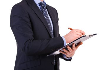 Pano üzerine işadamı yazılı notlar.