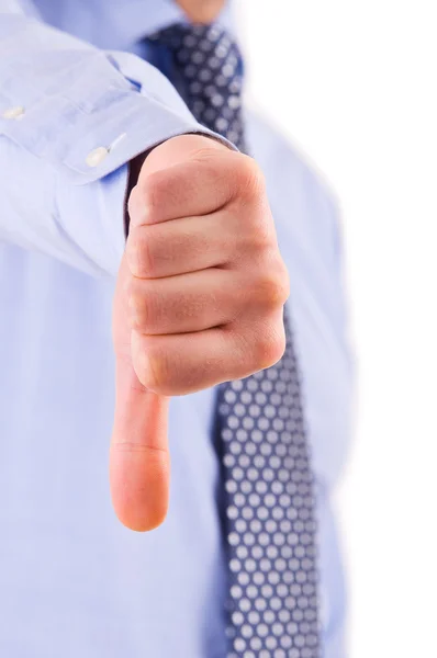 Business man showing thumbs down sign. — Stock Photo, Image