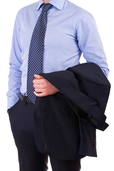 Businessman with jacket over arm. — Stock Photo, Image