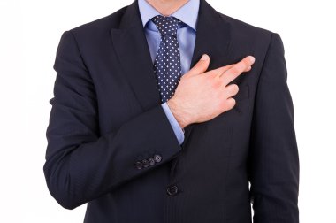 parmak çarpı işareti ile iş adamı.