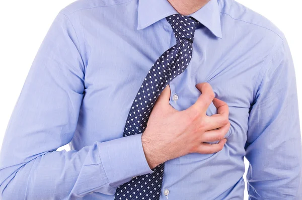 Businessman with heart attack. — Stock Photo, Image