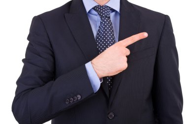 bir şey gösteren işadamı.