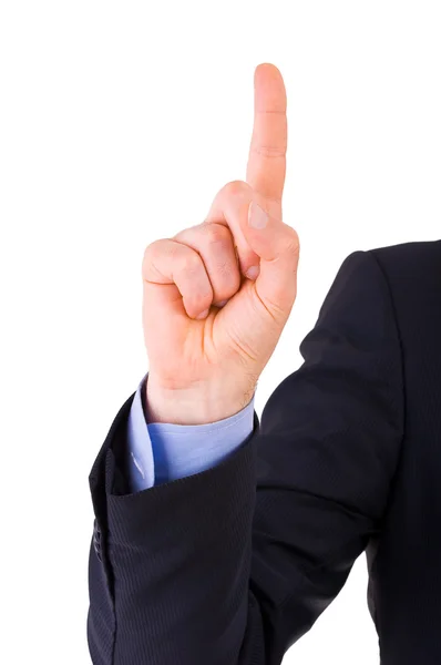 Businessman with finger up. — Stock Photo, Image