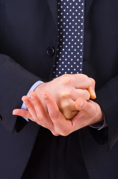 Empresario gesticulando con ambas manos . — Foto de Stock