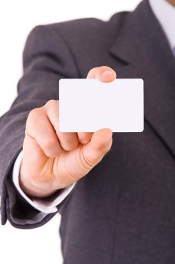 iş adamı gösteren boş kartı.