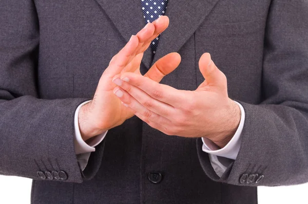 Geschäftsmann klatscht in die Hände. — Stockfoto